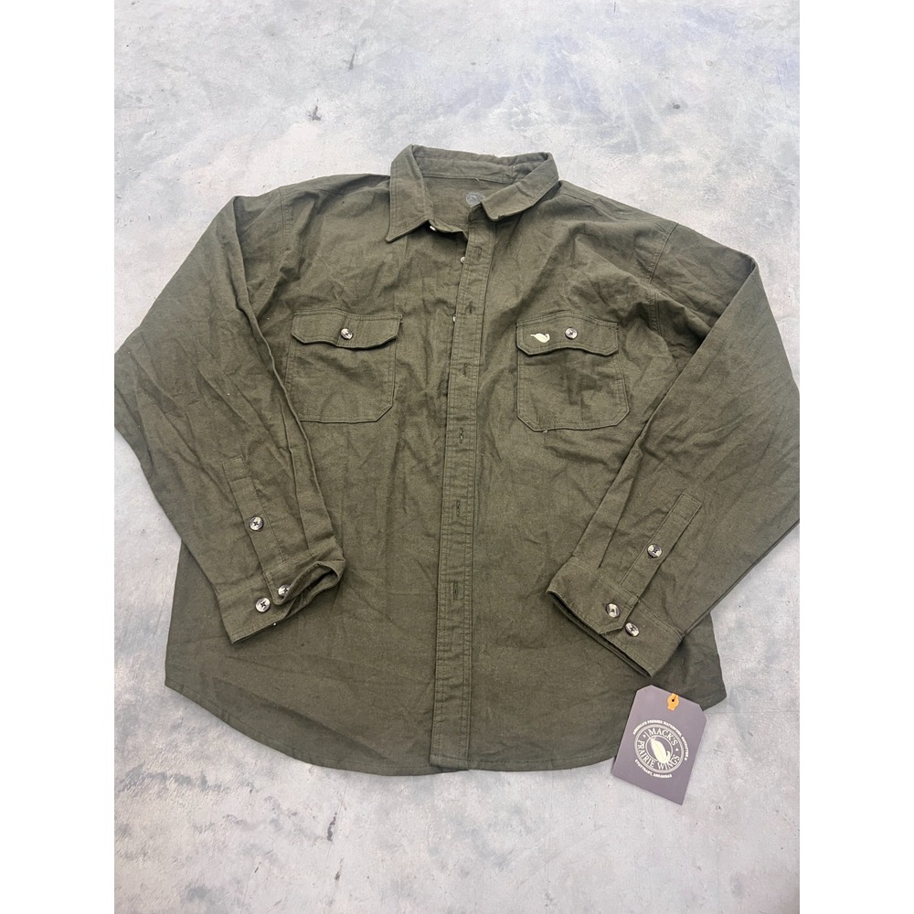 Mack's Prairie Wings Chamois Work Shirt Mens 4XL Moss Embroidered Logo Soft NWT